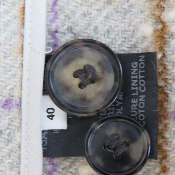 Isabel Marant Etoile size 40 Lyra Grid Plaid Jacket Wool Blend One Button Gray - Picture 8 of 9